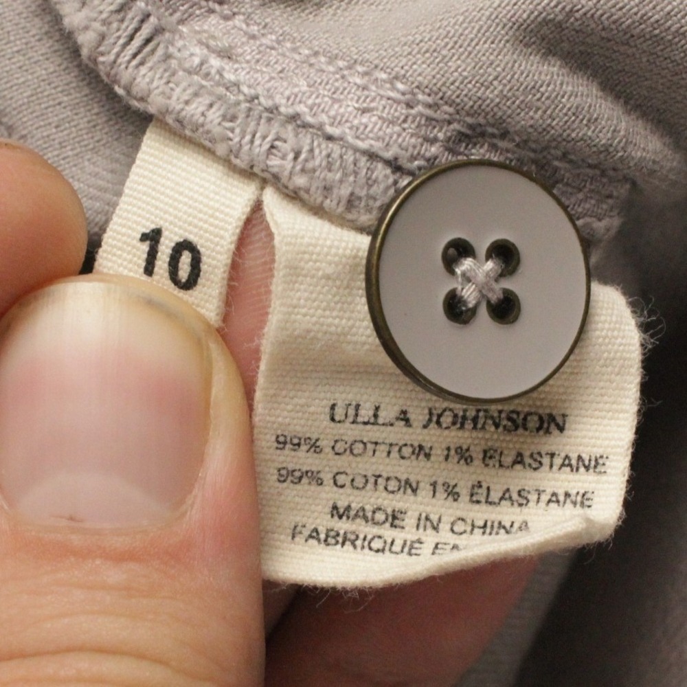 Ulla Johnson Wade Jeans Womens 10 Ash Grey Tie Waist Wide Leg Acid Wash - Picture 7 of 15